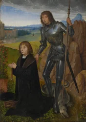 Panel of a diptych: Saint George with donor (outer side separated; see inv. no. 1401)