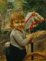 Boy with hobby horse