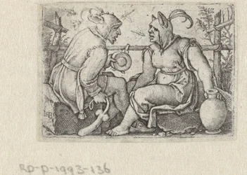 Jester with Phallus and Female Jester