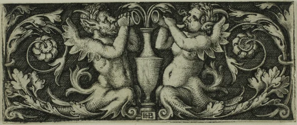 Ornament with Two Tritons, from Four Vignettes