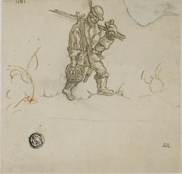 Peasant Carrying Bucket