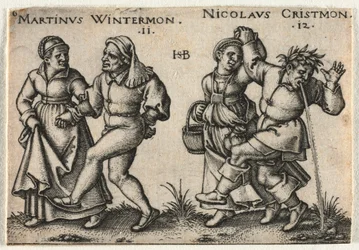 The Peasant Wedding or the Twelve Months: 11-Martinus Wintermon 12-Nicolaus Cristmon