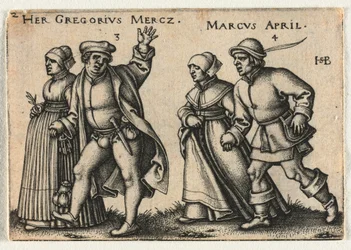 The Peasant Wedding or the Twelve Months: 3-Her Gregorius Mercz 4-Marcus April, 1546