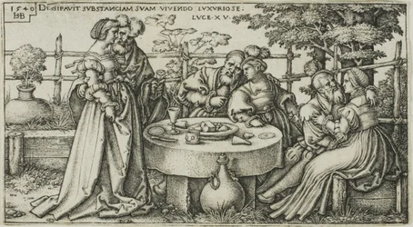 The Prodigal Son Wasting His Fortune, Plate Two from The History of the Prodigal Son