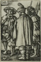 Three Soldiers and a Dog