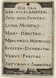 Title Page, from The Seven Planets with the Zodiacs