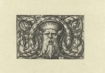 Flat Decoration. Mask with a Crown