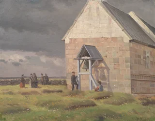A Storm Brewing behind Nørre Vium Church, Jutland