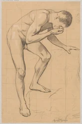 Nude of a Man Bent Forward