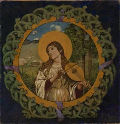 Saint Cecilia in a fir wreath