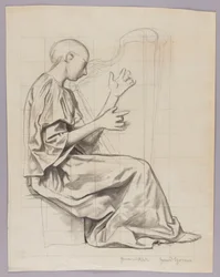 A Woman Playing the Harp
