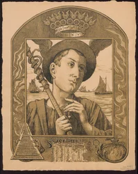 "Mercury Year Ruler". Mercury as Ruler of the Year. Designs for "Eternal Calendar in Pictures", Part II, 1901
