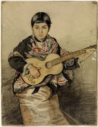 Neapolitan Woman with Guitar