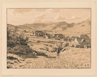 View of Bernau with a Wanderer