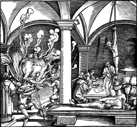 Torture. Illustration from the book Phisicke Against Fortune by Petrarch