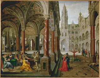 Palace Architecture with Musicians