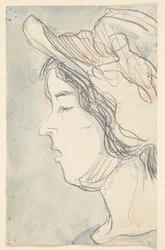 Young Girl with Hat, Profile Left