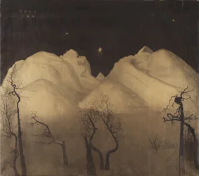 Winter Night in the Mountains (study)
