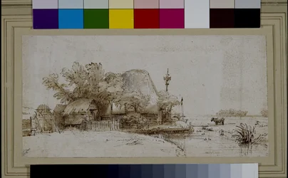 Landscape with a farmhouse by a river