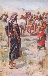 Elijah and Ahab (Illustration from Pictures That Teach The Crown Series, 1920)