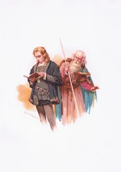 Hamlet and Polonius, illustration from Hamlet
