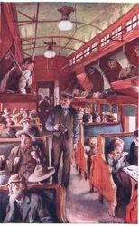 Interior of a Canadian Emigrant Train c.1900