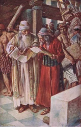 The Finding of the Book (Illustration from Pictures That Teach The Crown Series, 1920)
