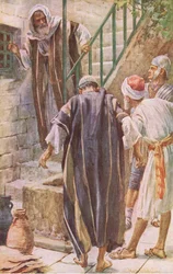 The messengers to Peter, illustration from Harold Copping Pictures: The Crown Series