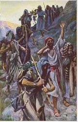 The Return of the Spies (Illustration from Pictures That Teach The Crown Series, 1920)