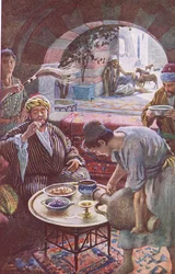 The rich man and Lazarus, illustration from Harold Copping Pictures: The Crown Series