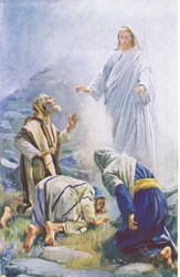 The transfiguration, illustration from Harold Copping Pictures: The Crown Series