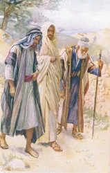 The walk to Emmaus, illustration from Harold Copping Pictures: The Crown Series