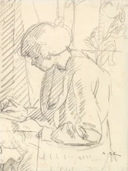 A girl writing