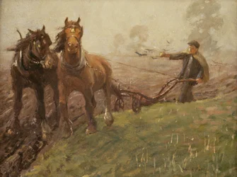 Man Ploughing a Field