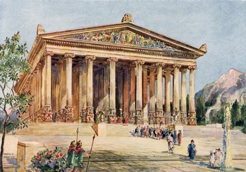 Soaring Ionic Facade of the Temple of the Ephesian Diana