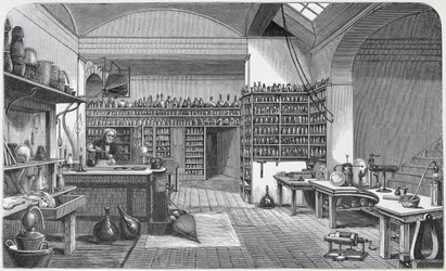 Michael Faraday in his Basement Laboratory, from Henry Bence Jones