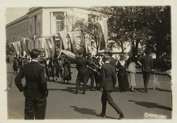 Police Seize the Banners of Suffragists Before They Reach the U.S. Senate
