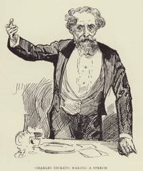 Charles Dickens Making a Speech