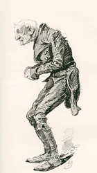 Old Chuffey, Illustration by Harry Furniss for the Charles Dickens Novel Martin Chuzzlewit, 1910