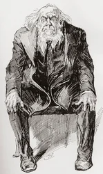 Provis. Illustration by Harry Furniss for the Charles Dickens novel Great Expectations, from The Testimonial Edition published 1910