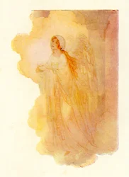 A slim and beautiful lady appearing in the golden light