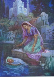 Kunti dared not disobey. From the Adventurous Brethren, illustration from 