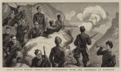 Our Native Indian Troops, Out Skirmishing with the Goorkhas at Almorah