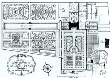 A Plan of the Gardens at Belton House, Lincolnshire, as formerly existing, c.1900