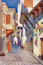 A Street in Damascus, Syria, c. 1910, from A Book of Modern Palestine by Richard Penlake