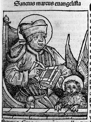 Representation of the evangelist Saint Mark. Engraving from 