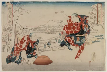 Ichikawa Norinosuke and Ichikawa Yonejuro as Morihachi and Yonehachi