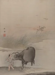Boy with Cow at the River