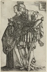 Dancing Couple, plate nine from The Large Wedding-Dancers