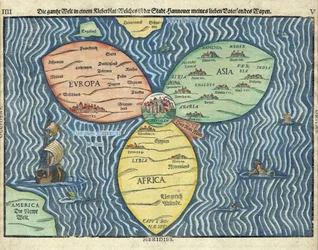 The Three Continents with Jerusalem in the Center of the World